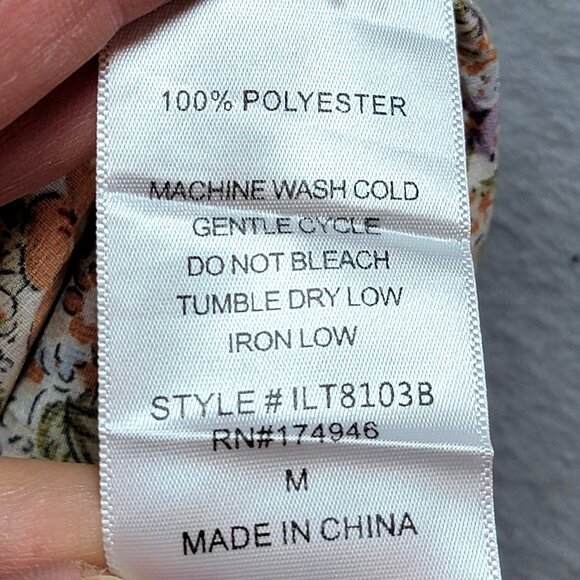 Hailey and Co Peasant Blouse Womens M Floral Fairy Ruffle Puff Sleeve Colorful - Picture 11 of 13